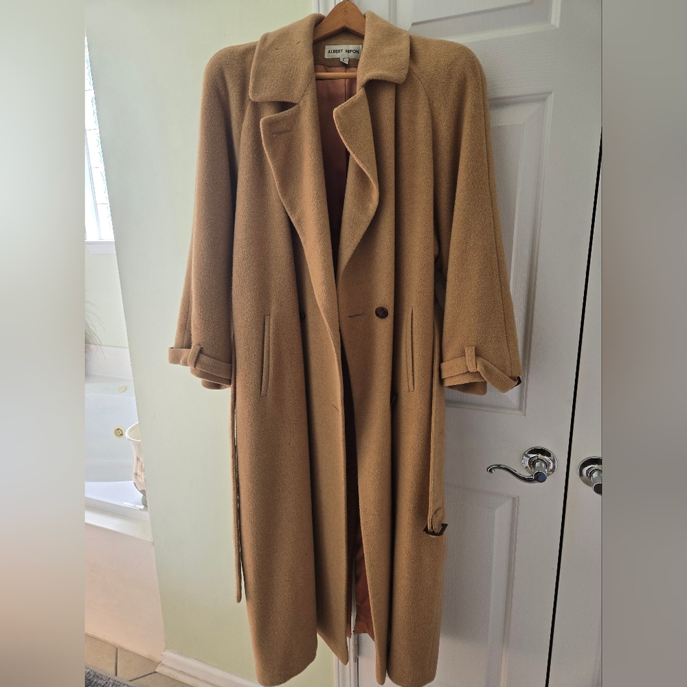 Vintage Albert Nipon 100% Camel Hair Coat | Made in USA | Size 12